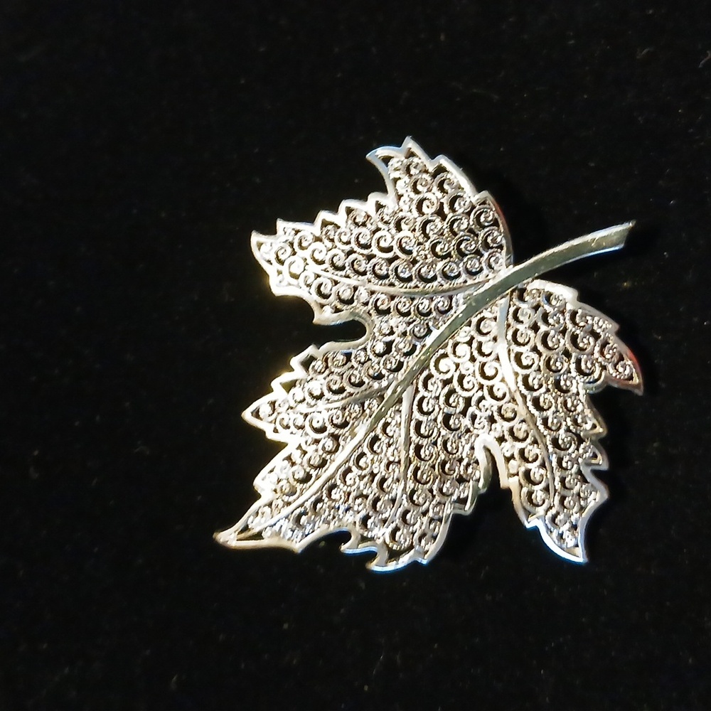 Alice Caviness Vintage Sterling Leaf Brooch Made In Germany